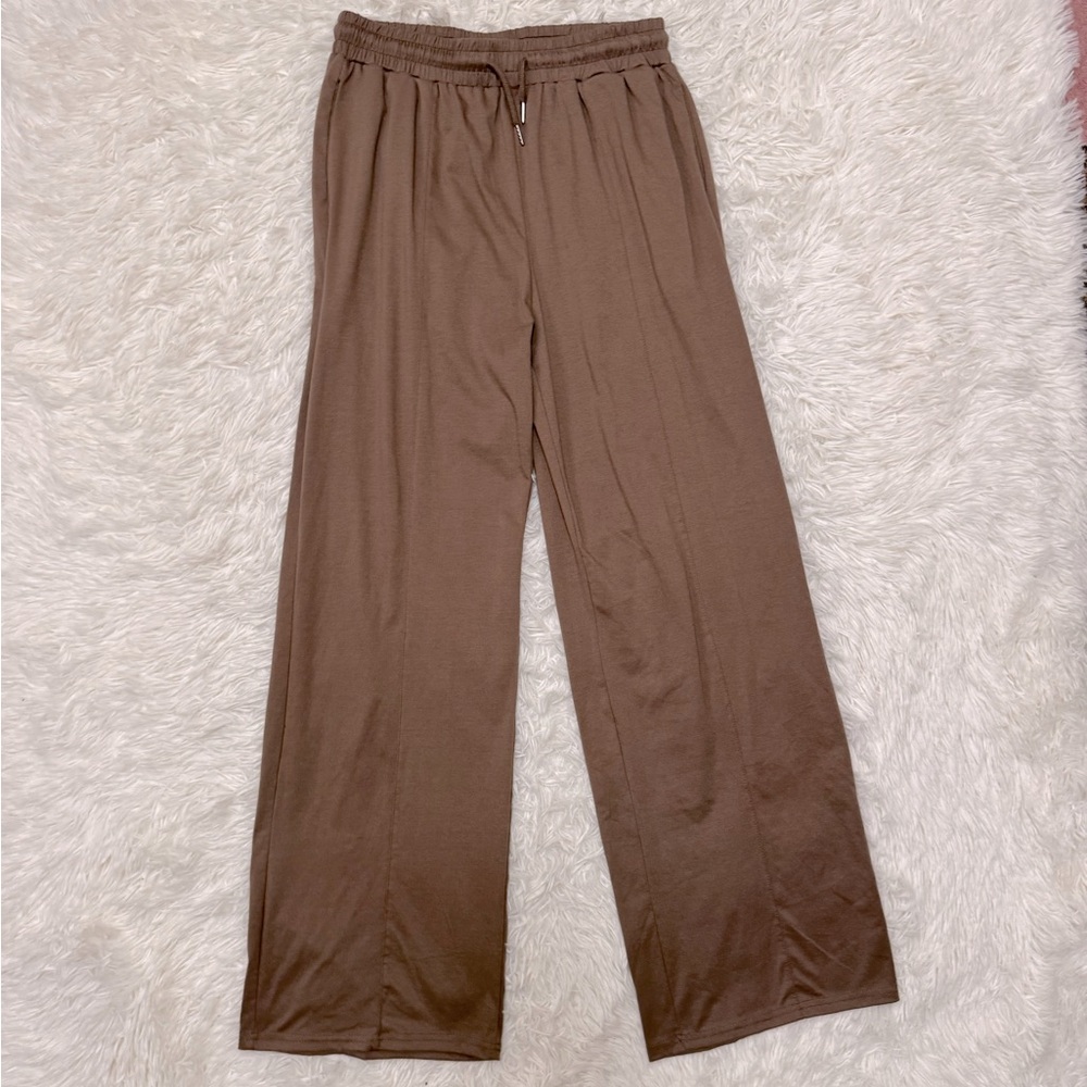 Casual Brown Joggers for Women Brown Lounge Pants - Picture 2 of 5